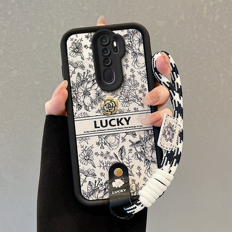 适用oppoA11手机壳A92020/A53/A11x可爱PCHM10学生女poopa11山茶花0ppoa1l磨砂小羊皮手绳创意保护套潮流全包