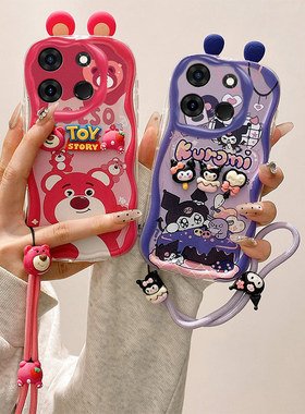 立体耳朵适用传音POP 7手机壳海绵宝宝pop7派大星潮女生奶油纹软边趣味可爱壳