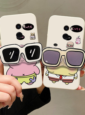 适用小米Mix2手机壳日韩简约女mix2s搞怪时尚学生xiaomi mlx2保护套ins风可爱女mix2s卡通海绵宝宝m1x2支架