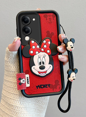 适用vivoY04手机壳卡通可爱皮纹y04公仔米奇动漫图案立体趣味外壳