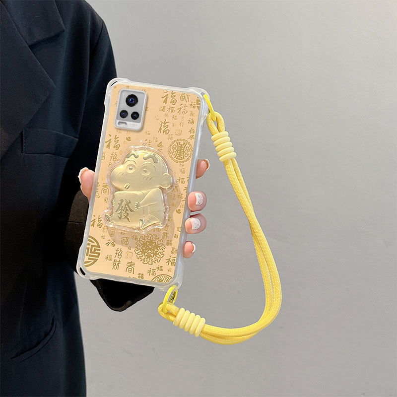 新年发财适用vivoS7手机壳S7t四角挂绳V20pro浮雕V2020A马年卡通少女金泊可爱发财小新情侣潮立体保护套全包,3C数码配件,手机保护套/壳,淘宝优惠券,粉丝福利购,淘宝优惠卷