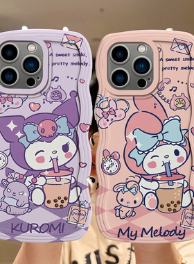 适用苹果13promax手机壳ins风卡通iphone13可爱软硅胶ihpone13pro保护套pg 13primax动漫波浪iphine13可爱女