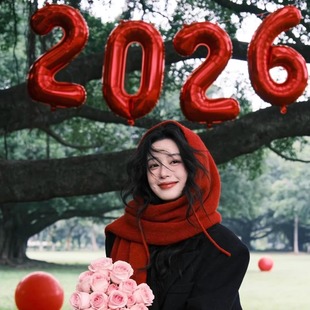 新年气球2026年跨年氛围感拍照数字气球元 旦场景布置户外拍照道具