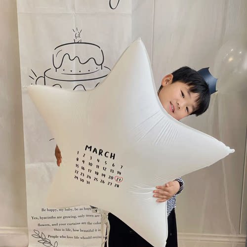 超大白色五星气球铝膜儿童生日场景氛围拍照道具装饰品布置背景墙