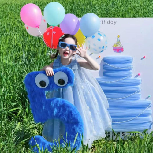 ins风生日diy蛋糕毛毛数字kt板
