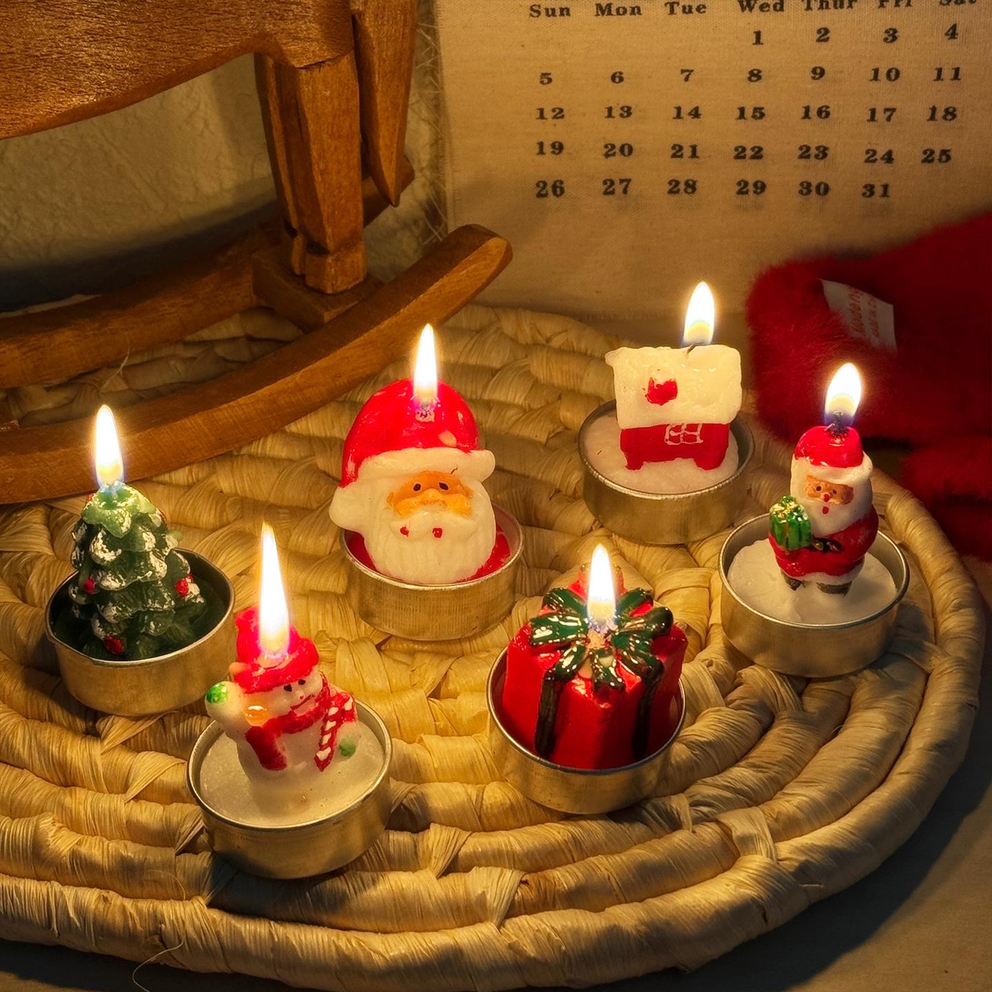 圣诞节场景布置装饰品氛围家用店铺装扮耶诞树老人蜡烛摆件小礼物