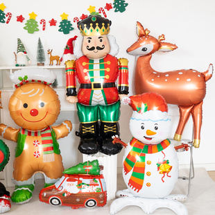 圣诞节站立铝膜饼干人气球组装圣诞树背景装饰场景布置派对主题品