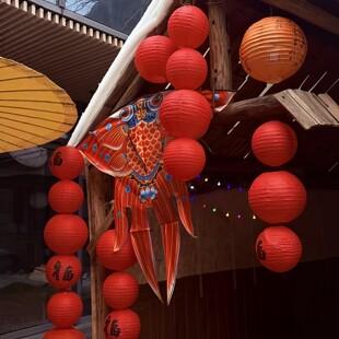 新年装饰品氛围布置过年灯笼2026年马年迎新场景年底装扮户外红色