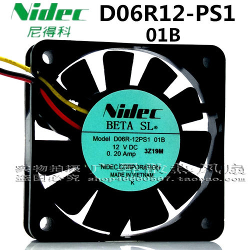 原装NIDEC D06R-12PS1 01B 12V 0.20A 6015 6CM电源 机箱散热风扇