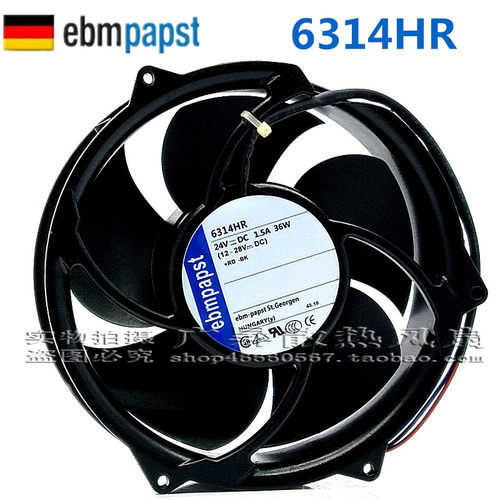 6314HR UR 德国原装ebmpapst 17250 DC24V 36W ABB变频器散热风扇