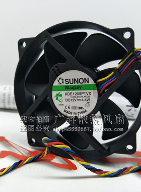 KDE1209PTVX 建准SUNON 9CM 9025 12V 4.4W 圆形4针磁浮散热风扇