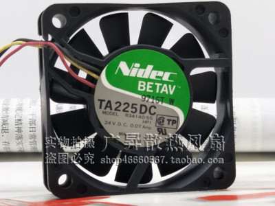 尼迪克Nidec 24V 0.07A TA225DC R34140-55 6015 6cm静音散热风扇