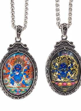 大黑天玛哈嘎拉项链钛钢男