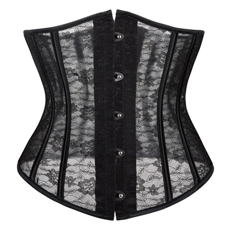 新款网纱透气短款腰封腰夹女士收腰带瘦肚子显高鱼骨束身衣corset