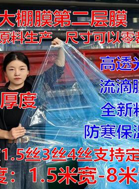 大棚膜二膜二层三层小拱棚蓝色透明塑料薄膜防寒防冻保温农用薄膜