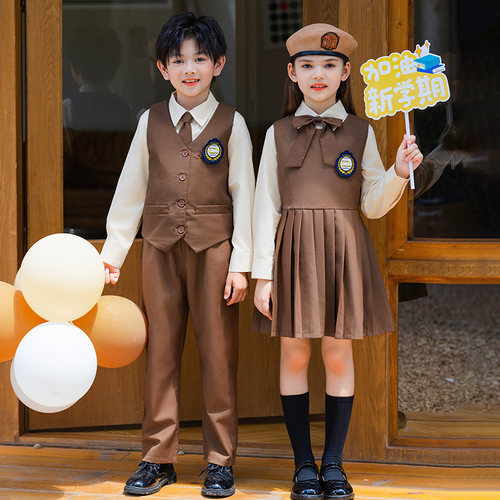 幼儿园园服春秋款马甲小西装英伦风礼服中小学生演出合唱班服团服
