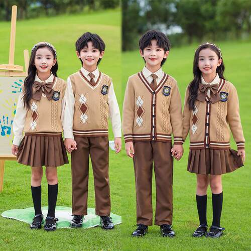 小学生英伦学院风春秋男女演出背心马甲校服班服幼儿园园服合唱服