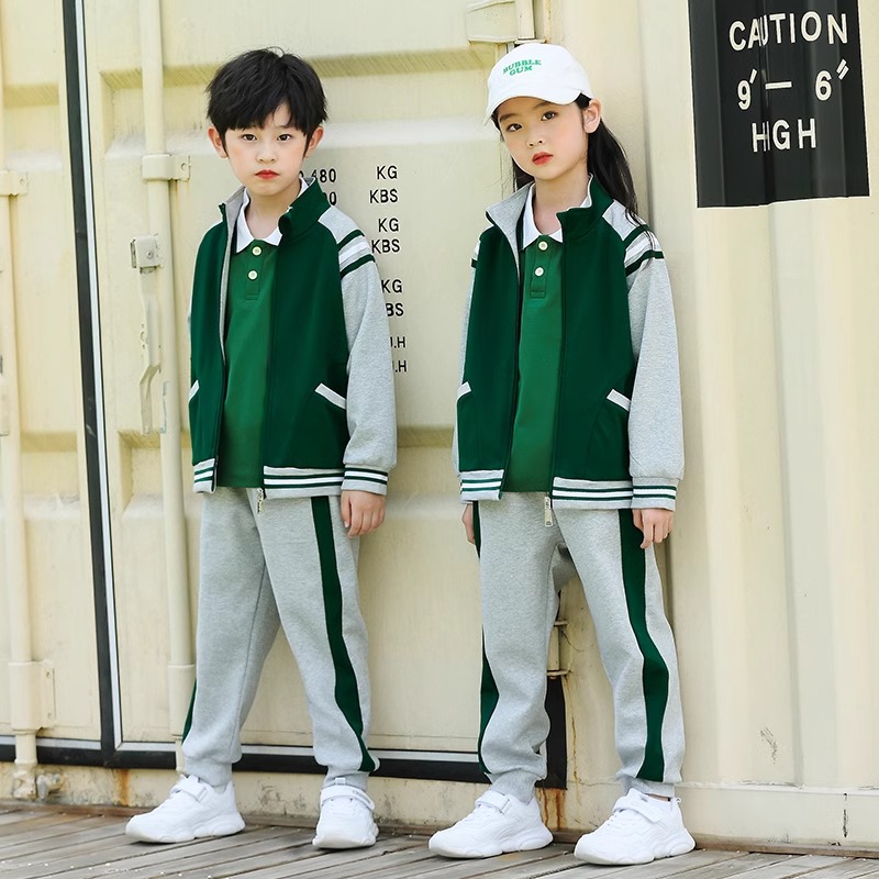 小学生校服春秋季三件套2021新款儿童班服幼儿园园服纯棉运动套装