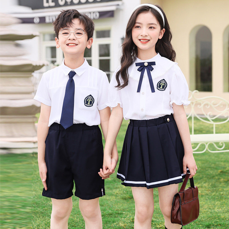 幼儿园毕业照服装园服儿 童舞蹈合唱服班服小学生演出表演服白蓝
