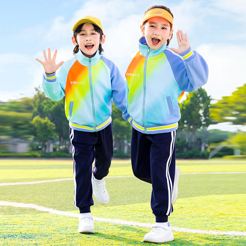 小学生校服夏季短袖幼儿园园服春秋三件套儿童夏装运动会班服套装