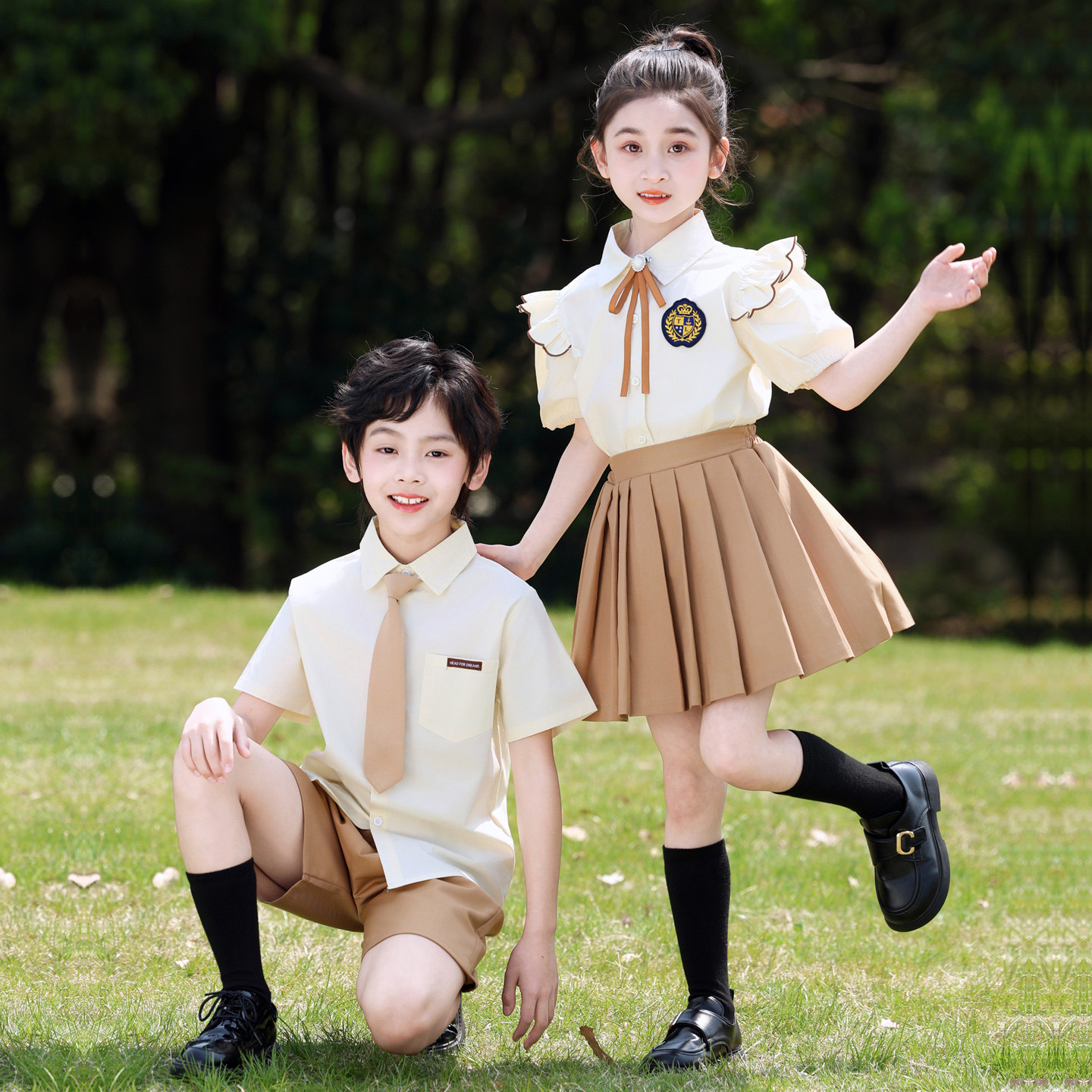 六一儿童合唱演出服幼儿园毕业照班服小学生诗歌朗诵表演服装夏季