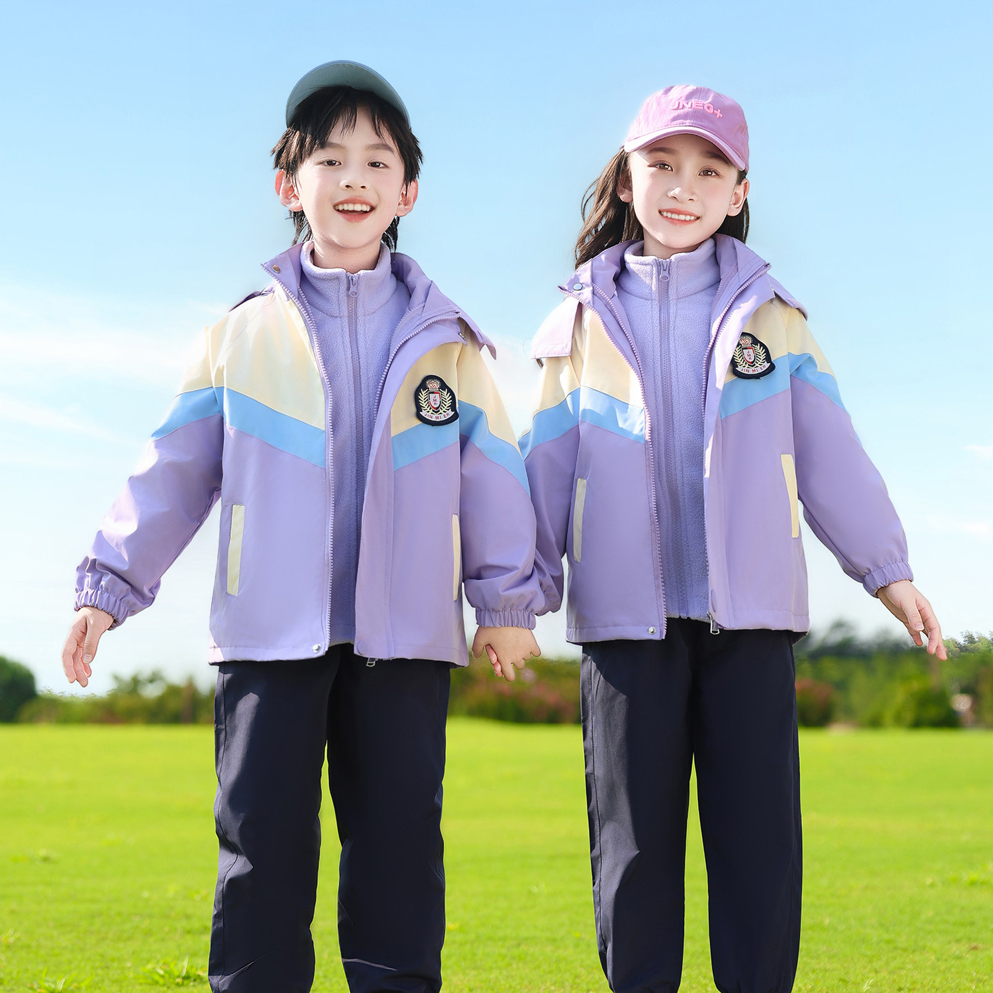 幼儿园园服春秋套装三件套秋季运动服男女童班服小学生校服冲锋衣