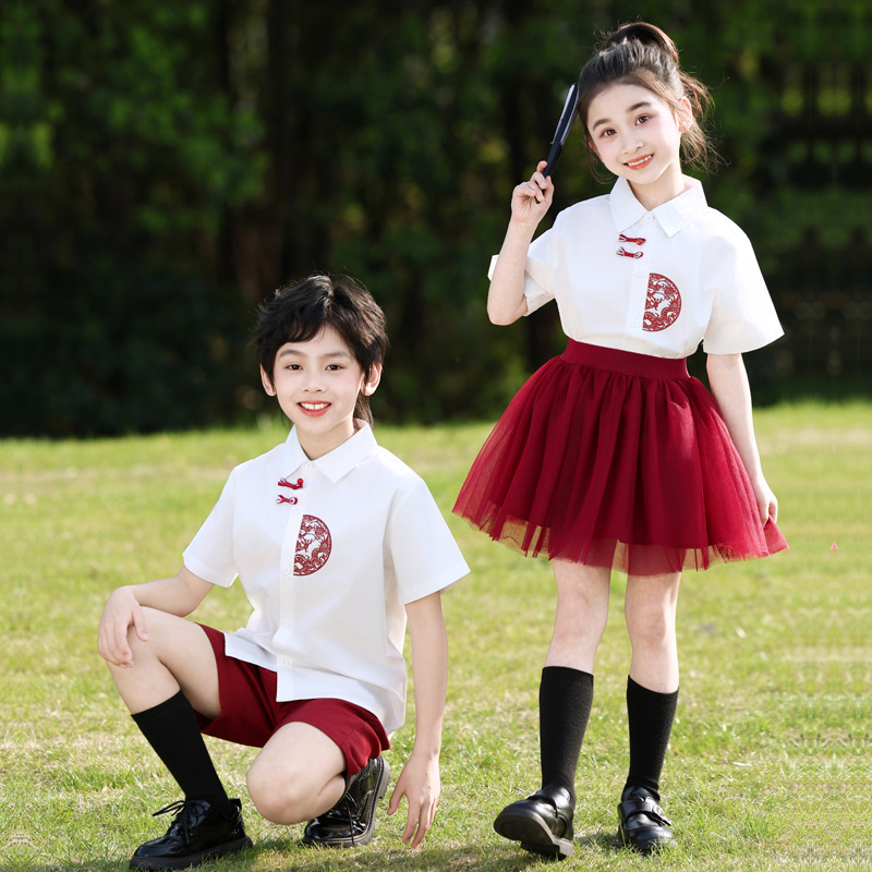 六一儿童合唱演出服幼儿园毕业班服国风小学生运动会啦啦队表演服