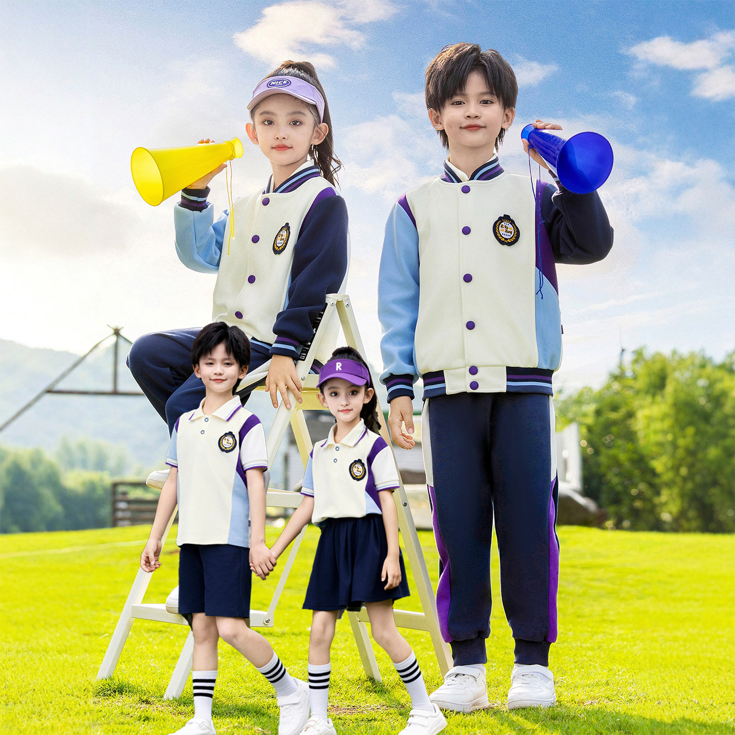 校服套装小学生春秋款棒球服儿童班服三件套运动会幼儿园园服秋冬