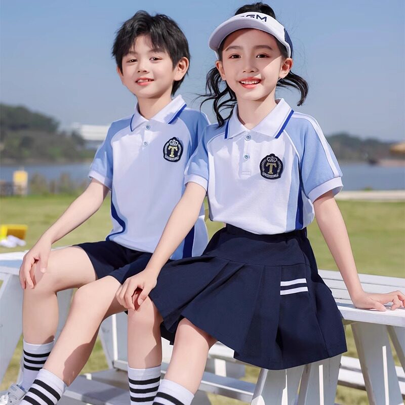幼儿园园服夏装儿童校服夏季小学生短袖运动会班服校服套装纯棉款