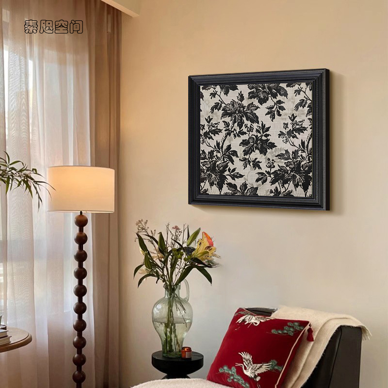 中古风挂画客厅墙面装饰植物花卉装饰画餐边柜艺术摆画艺术摆件图片