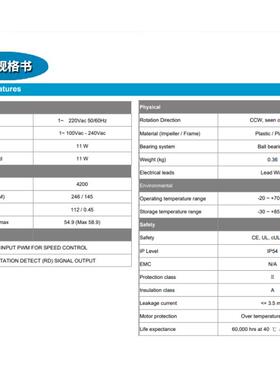 GTW012FU804-U00 AEC110V-220V 12038 12CM/厘米交流散热风扇