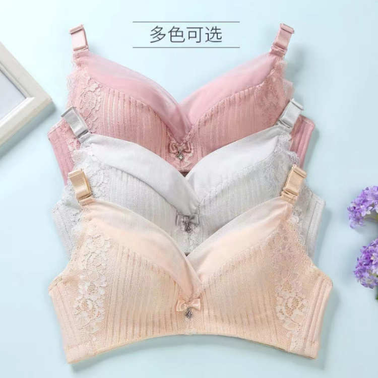 无海绵内衣女大胸显小轻薄款大码聚拢防下垂收副乳上托女士文胸罩