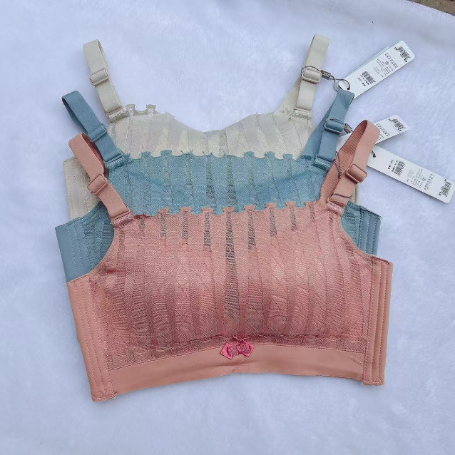 内衣女小胸聚拢无痕无钢圈B杯裹抹胸式防走光收副乳中厚文胸上托