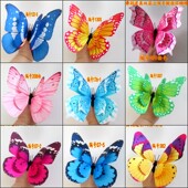 舞蹈道具双层翅膀手持蝴蝶弹性皮筋手腕指环儿童跳舞演出彩排走秀