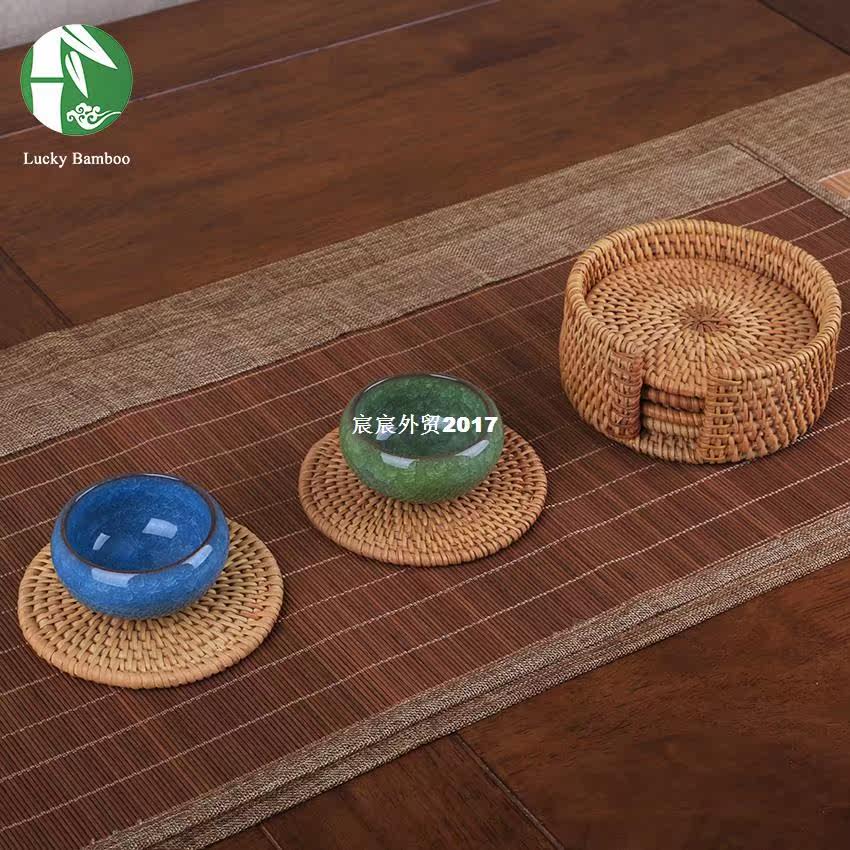 Rattan tea cup mats coaster drink table mat set round handmain the Home accessories , Creative Jewelry , Gift ideas  category - from Buy2taobao.com to provide professional Taobao agent buy service