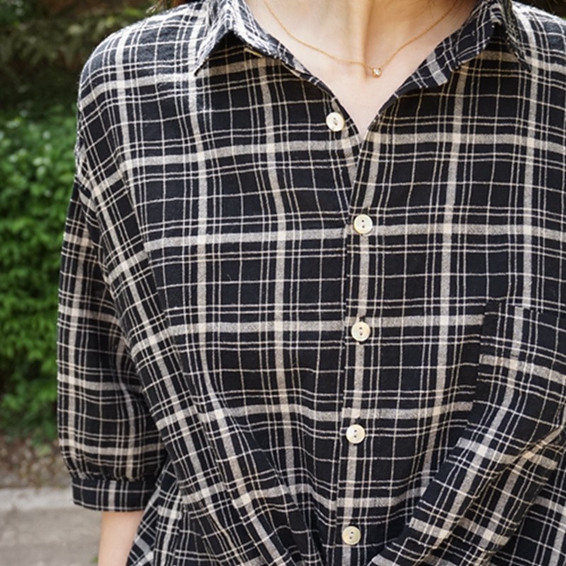 学生暑假短袖亚麻女夏季宽松衬衣