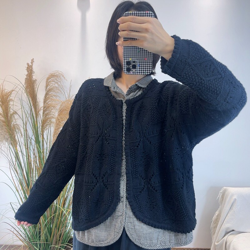 显瘦镂空设计感秋冬开衫外套