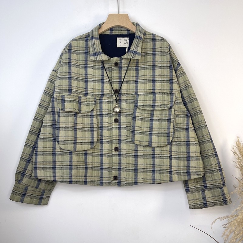 新款复古风做旧短款棉服外套