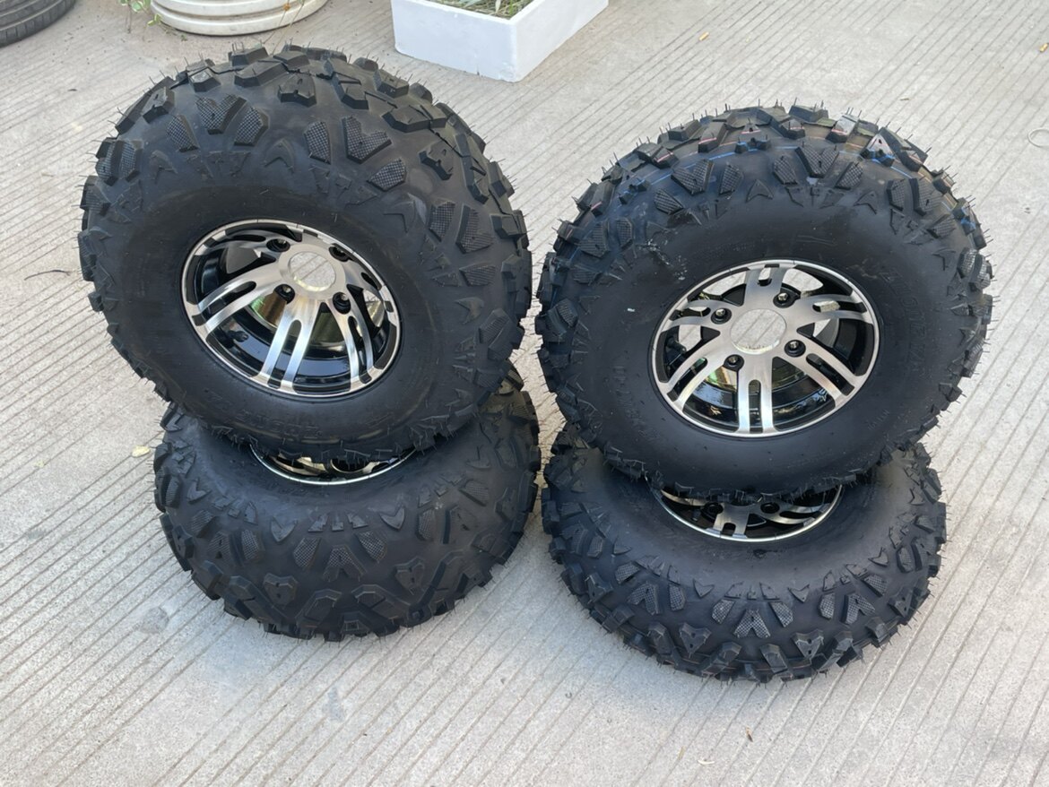 改装四轮沙滩车卡丁车配件23x7-10 22x10-10寸A字轮胎铝合金轮毂
