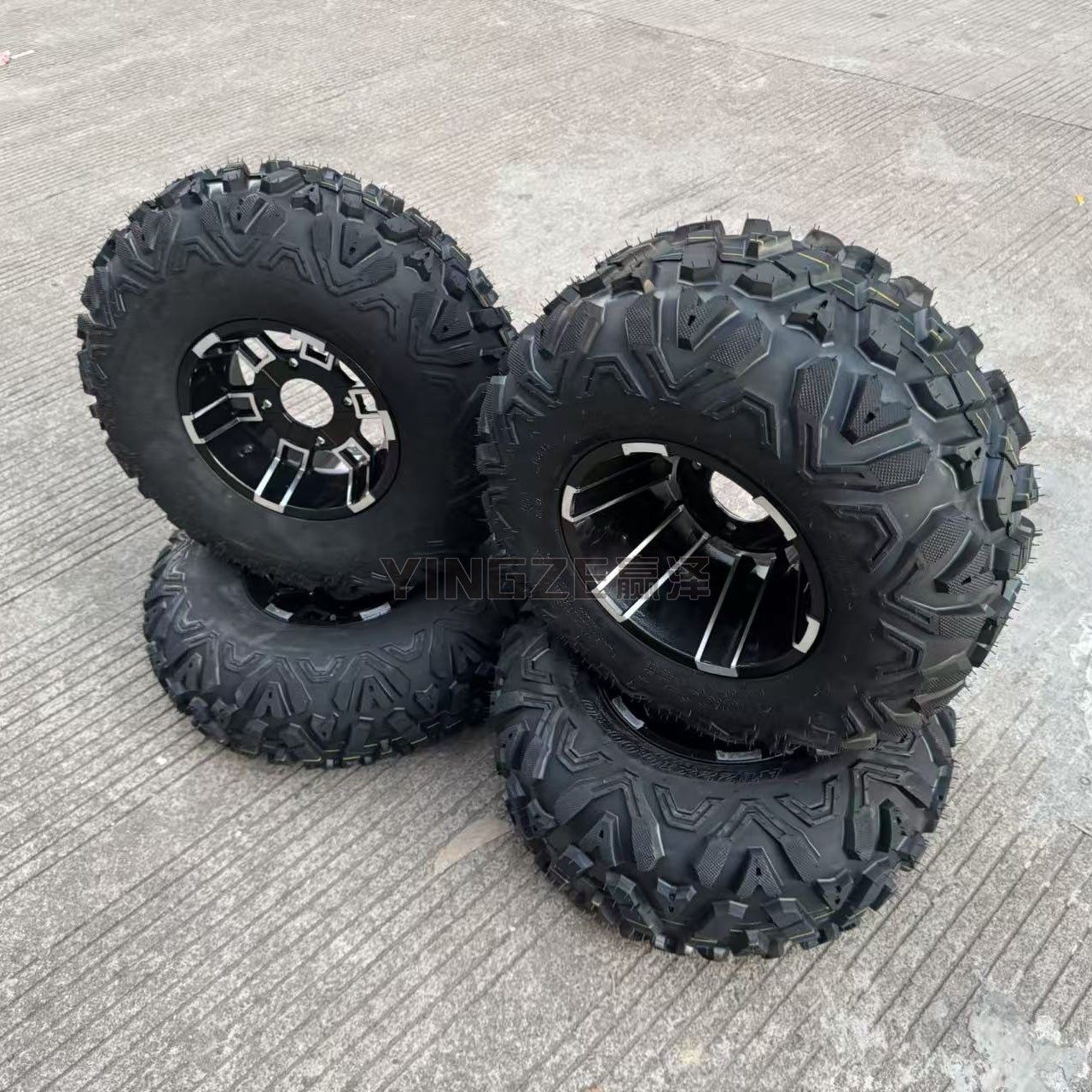 四轮沙滩车卡丁车摩托配件23X7-10  22x10-10寸越野A字轮胎铝轮毂
