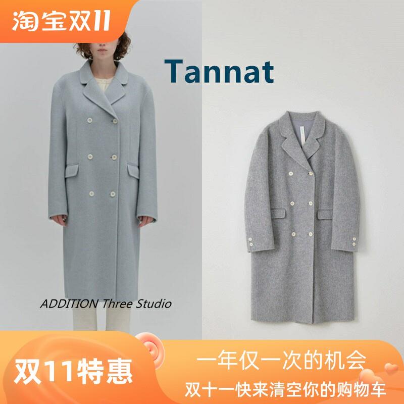 韩国 Tannat 24秋冬新款气质双排扣显瘦百搭中长款羊毛大衣外套女