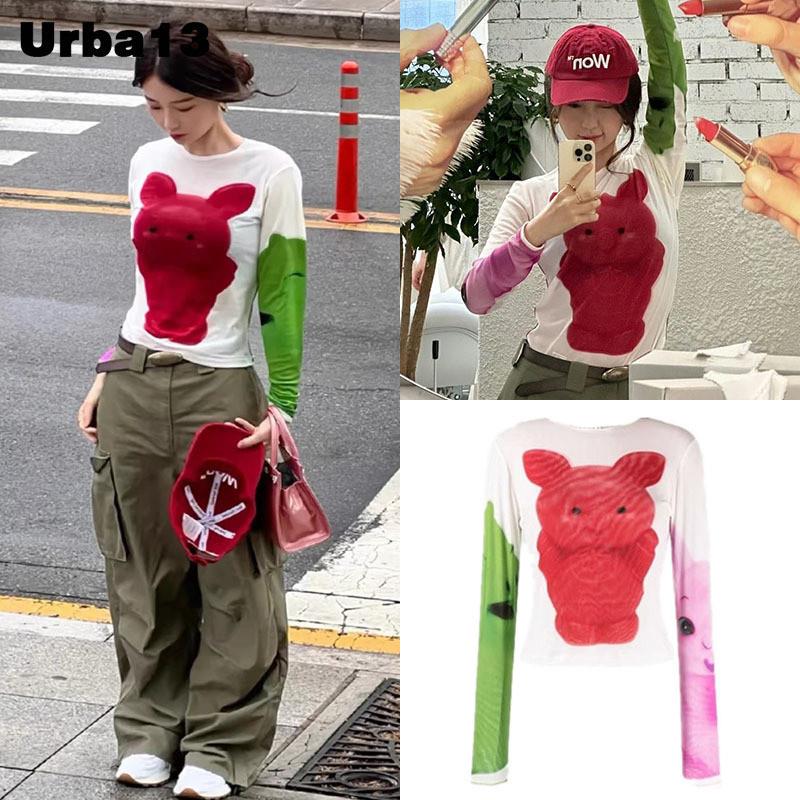 Urba13买手店正品Chopova Lowena虞书欣同款西瓜小猪卡通印花长袖