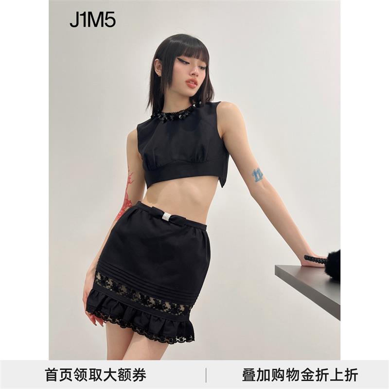 J1M5买手店SHUSHUTONG23春夏款女装无袖露脐背心性感热辣露背