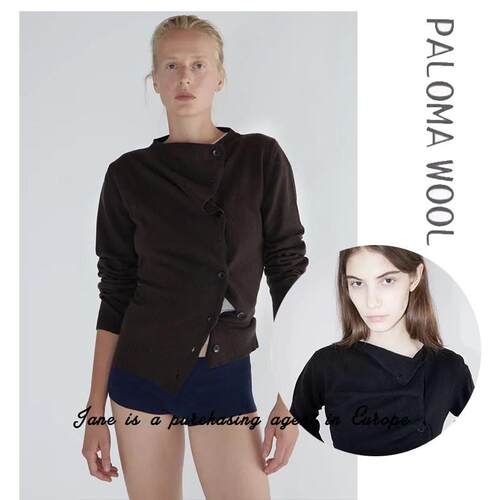 国现 西班牙直邮 PALOMA WOOL 25秋冬无领单排扣针织长袖毛衣开衫