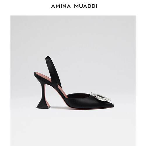 Amina muaddi  时尚尖头性感显瘦凉鞋水晶女士高跟鞋