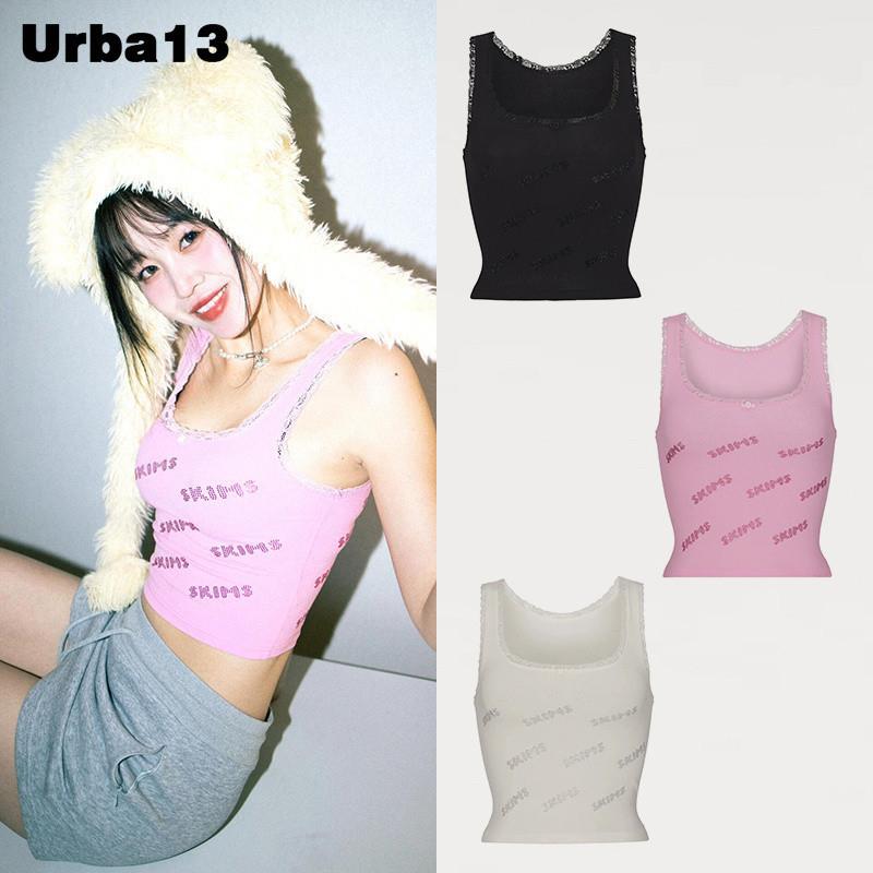 Urba13买手店折扣正品现货SKIMS COTTON JERSEY字母烫钻吊带背心