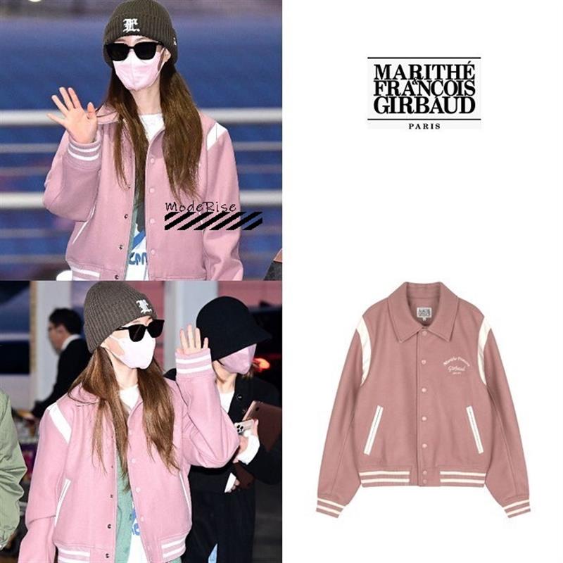 国现速发Marithe复古棒球服jennie朴秀荣同款加厚夹克羊毛呢外套