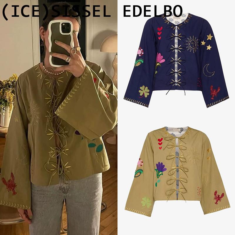 Ice买手店现货正品SISSEL EDELBO外套24新品法式刺绣圆领衬衫上衣