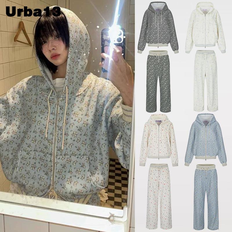 Urba13买手店现货正品Minjiena卫衣兔子印花连帽衫拉炼外套卫裤