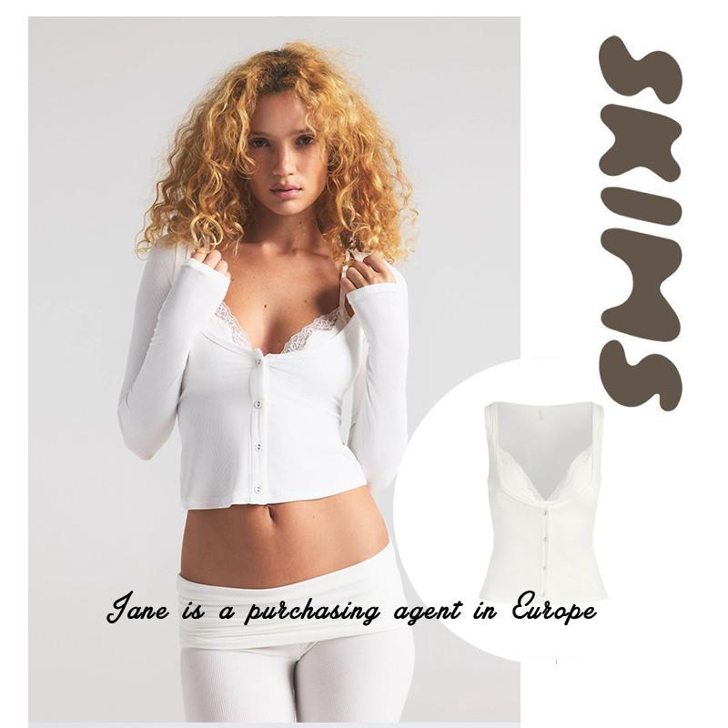 国现 美国直邮 SKIMS LONG SLEEVE TOP婚礼系列蕾丝拼接背心长裤